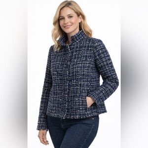 NWT Black & Blue Tweed Blazer